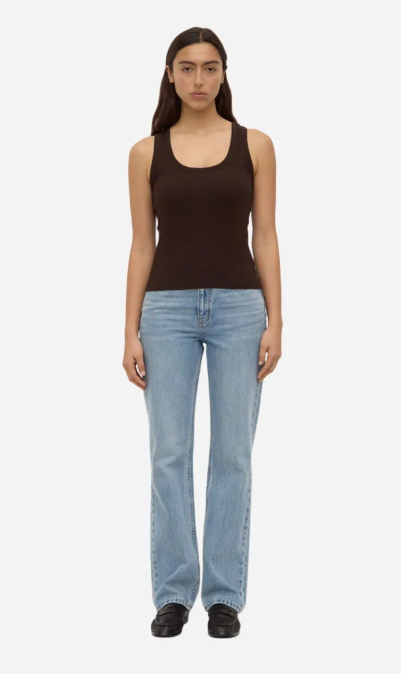 Assembly Label | Robyn Scoop Neck Rib Tank - Ganache sold by Sister & Co