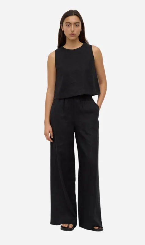 Assembly Label | Estelle Linen Top - Black sold by Sister & Co