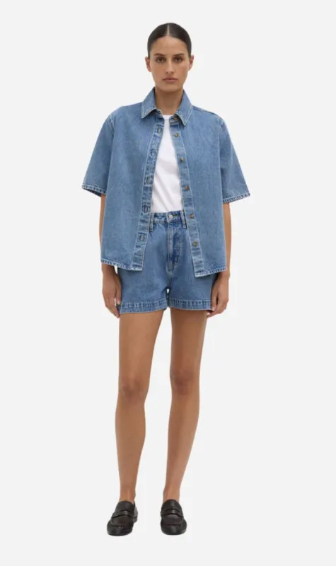 Assembly Label | Boxy Denim Short - Dark Stone sold by Sister & Co