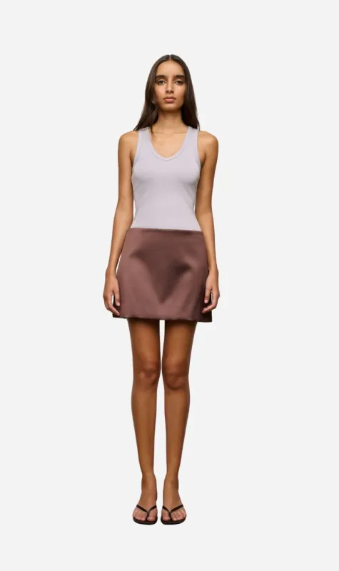 One Of Others | Everly Mini Skirt - Cacao sold by Sister & Co