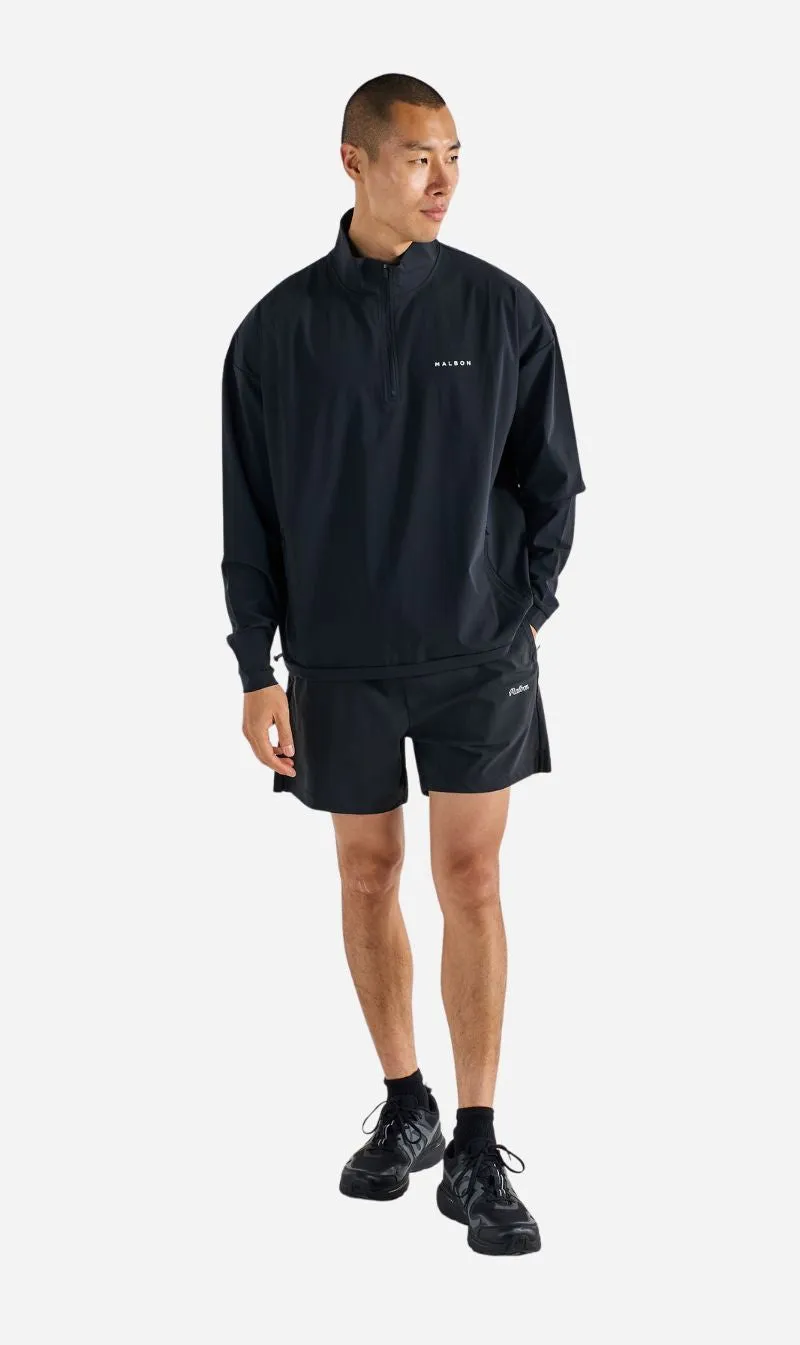 Malbon | Performance Quarter Zip Shell Pullover - Black sold by Sisters & Co