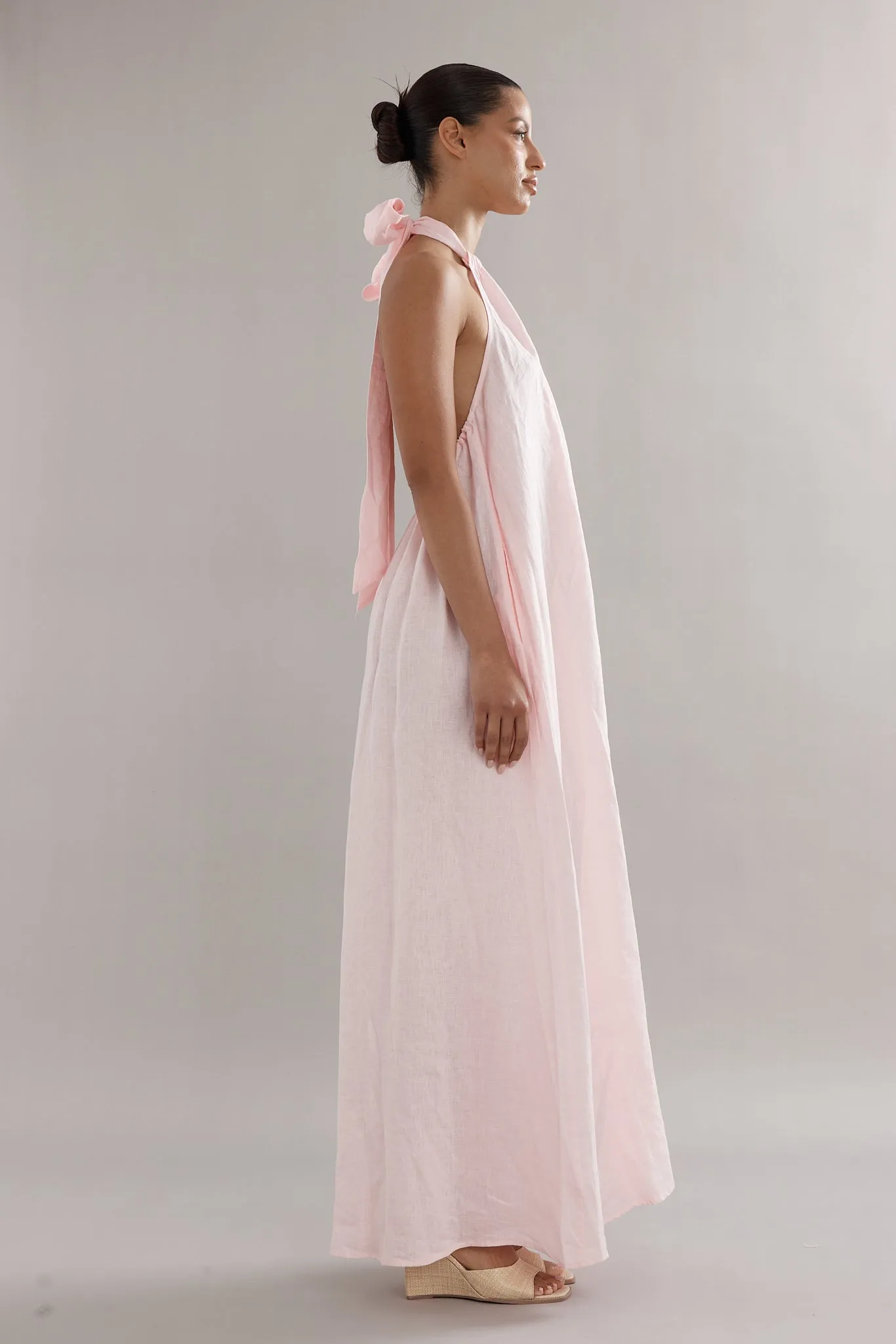 Caitlin Crisp | Bianca Dress - Pink Linen sold by Sisters & Co product image thumbnail 2