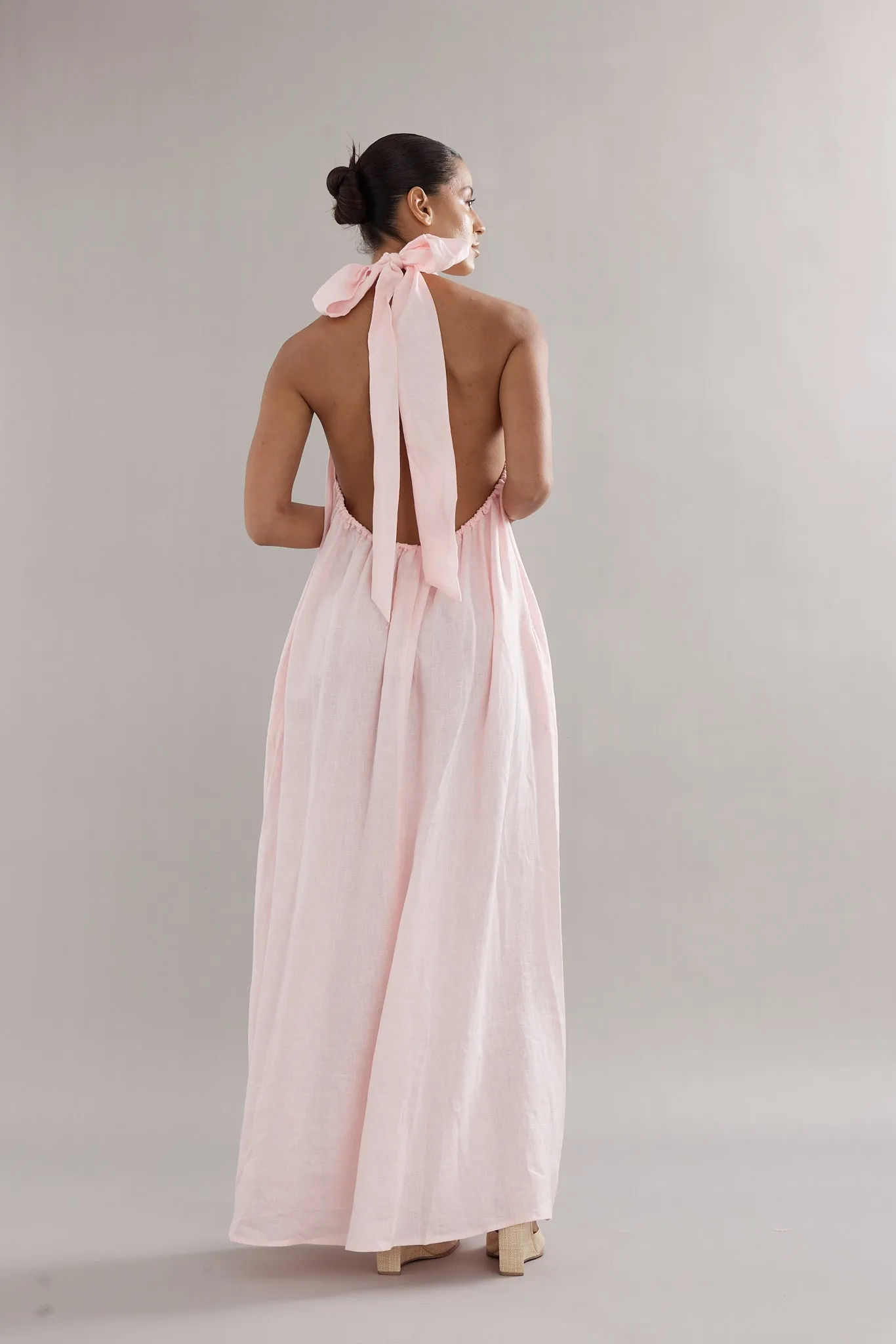 Caitlin Crisp | Bianca Dress - Pink Linen sold by Sisters & Co product image thumbnail 3