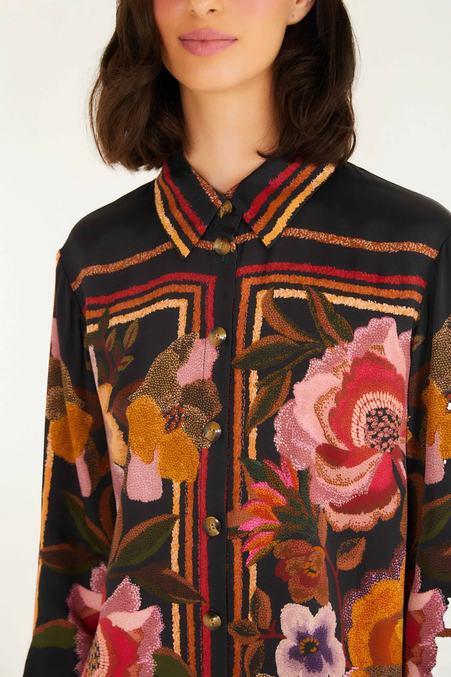 Farm Rio | Shirt - Chenille Flowers Black sold by Sisters & Co product image thumbnail 2