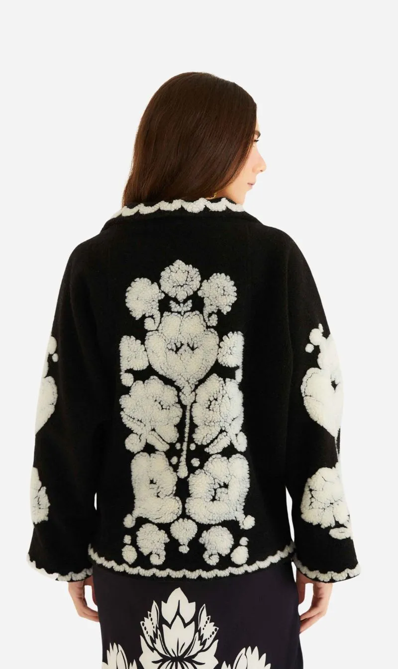 Farm Rio | Fleece Coat - Floral Arabesque Cream sold by Sisters & Co product image thumbnail 2