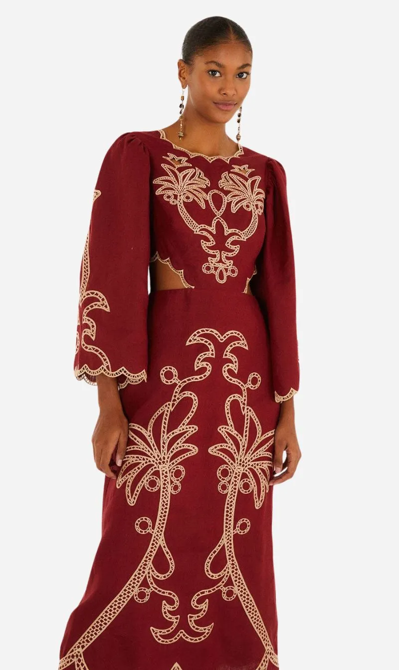 Farm Rio | VT Maxi Artesanal Brasil - Burgundy sold by Sisters & Co product image thumbnail 2