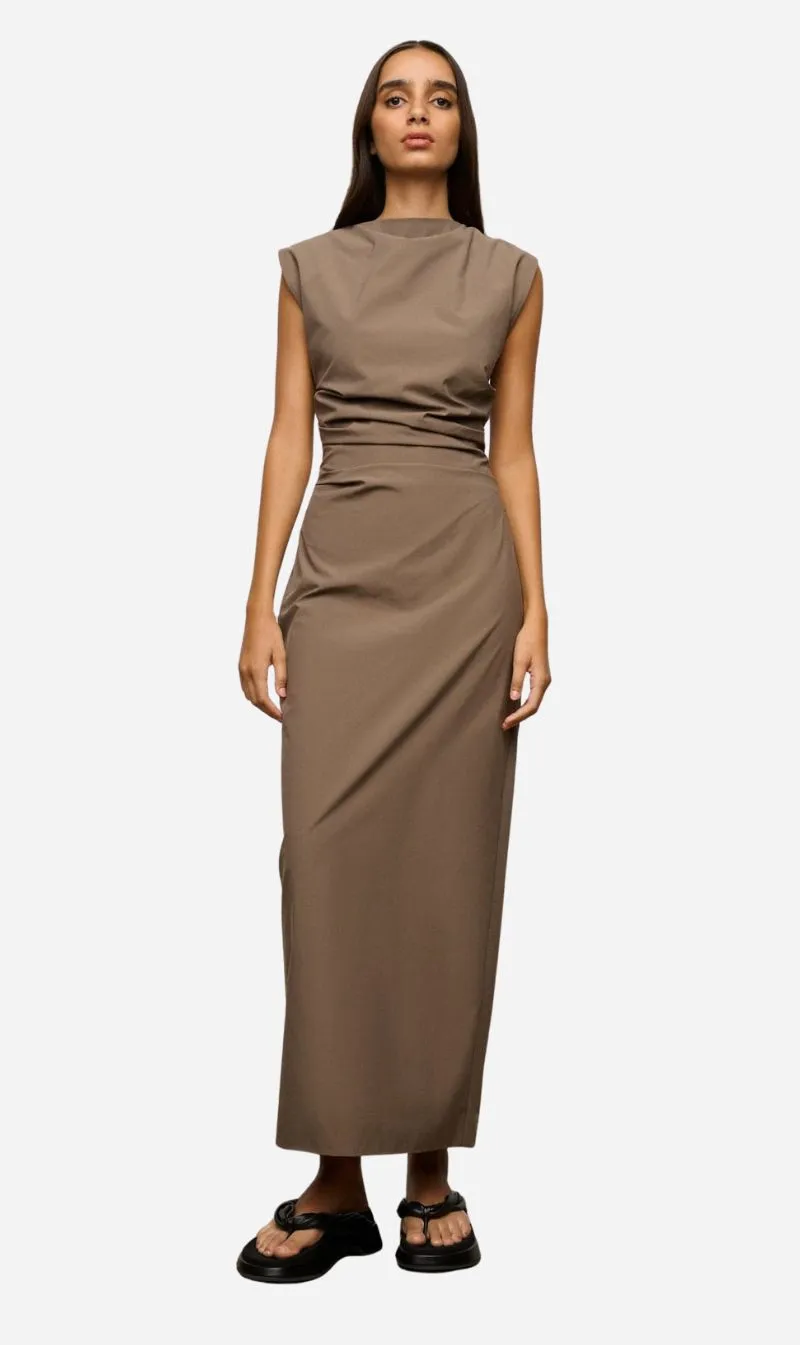 One Of Others | Palvin Dress - Mushroom sold by Sisters & Co