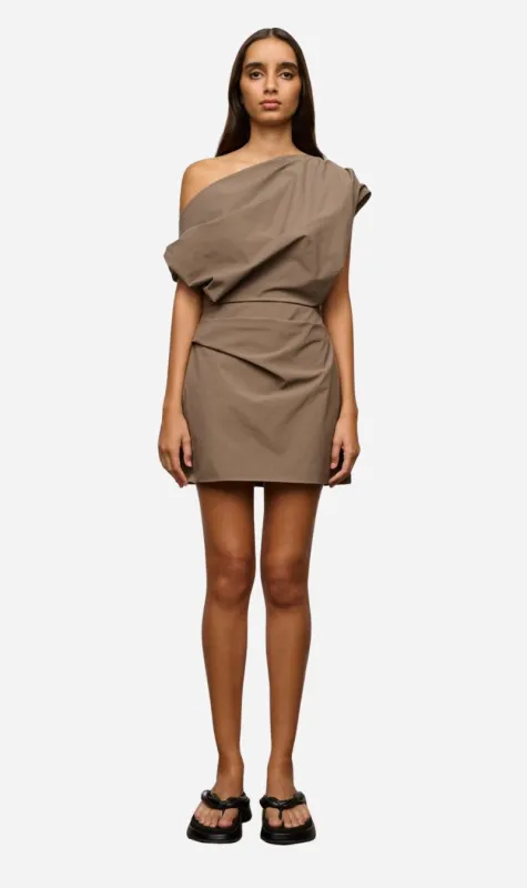 One Of Others | Pallas Mini Dress - Mushroom sold by Sister & Co