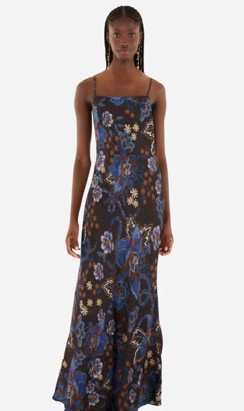 Farm Rio | Black Slip Maxi Dress - Snakes Bouquet sold by Sister & Co