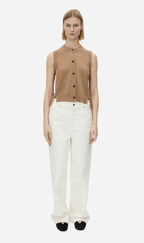 Camilla and Marc | Cardinal Sleeveless Cardigan - Tan sold by Sister & Co
