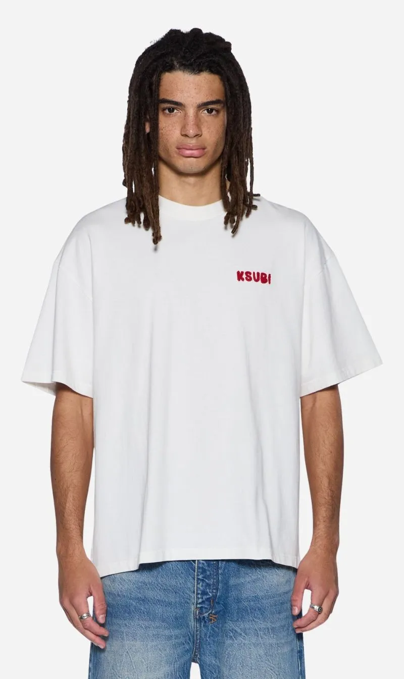 Ksubi | Mekanik Ekcess Short Sleeve Tee - Vintage White sold by Sisters & Co