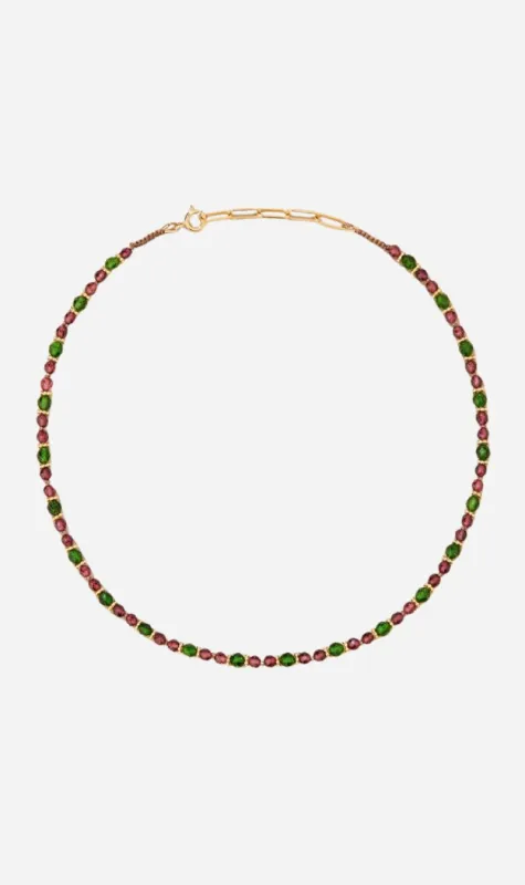 Tityaravy | Tevy Necklace - Rhodolite Garnet/Chrome Diopside sold by Sister & Co