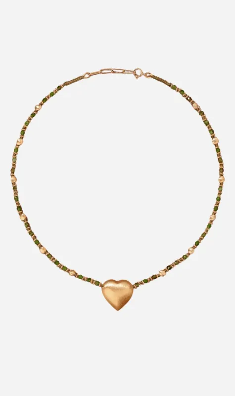 Tityaravy | Bigdil Necklace - Diopside/Beige sold by Sister & Co