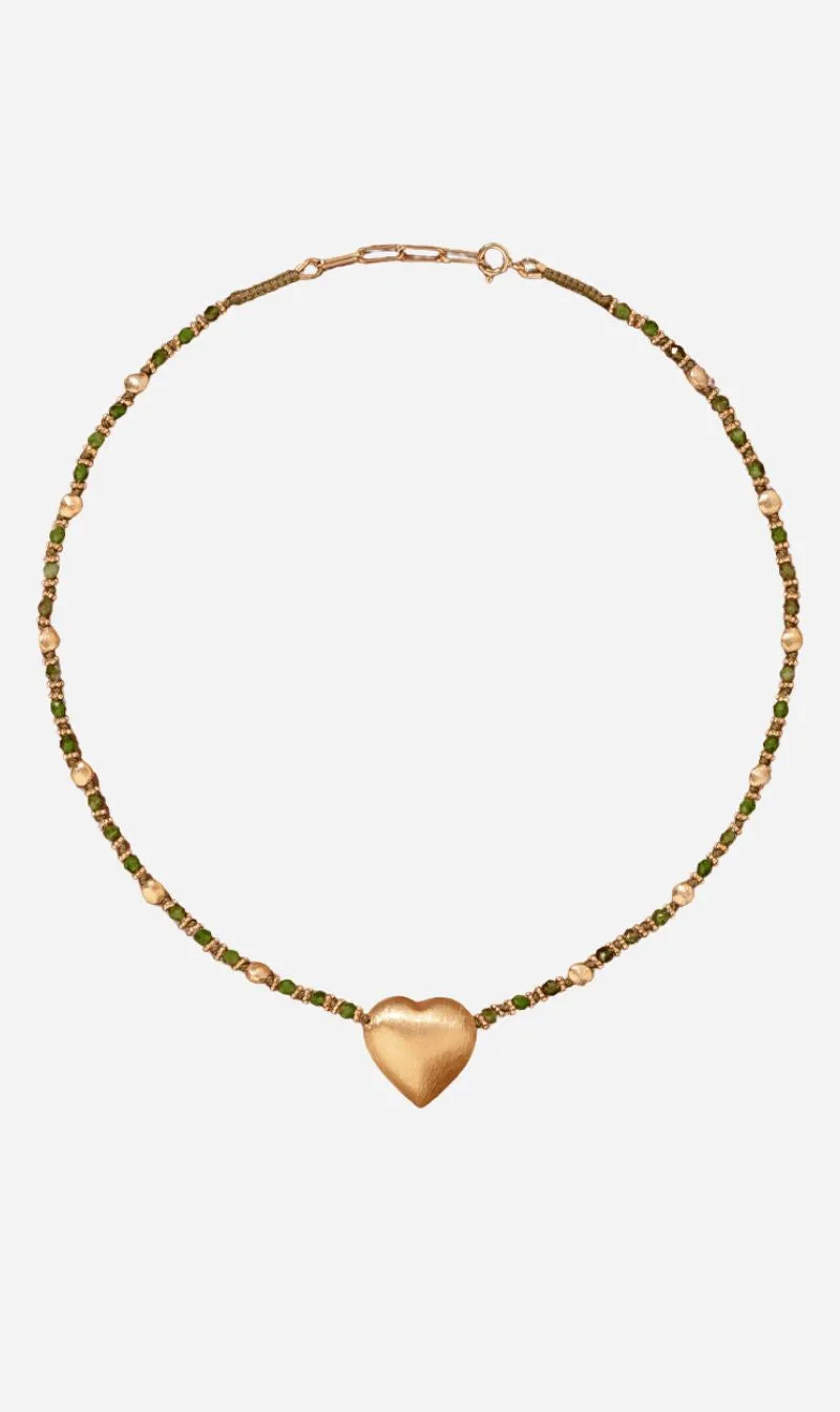 Tityaravy | Bigdil Necklace - Diopside/Beige sold by Sister & Co