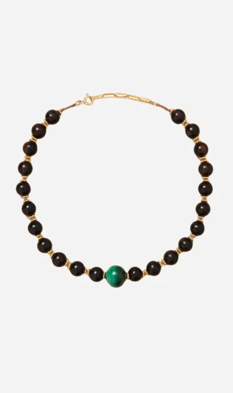 Tityaravy | Samhita Necklace - Malachite Wood sold by Sister & Co