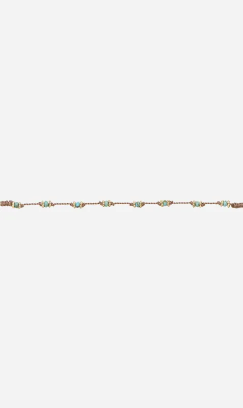 Tityaravy | Lotus Bracelet - Beige/Turquoise sold by Sisters & Co