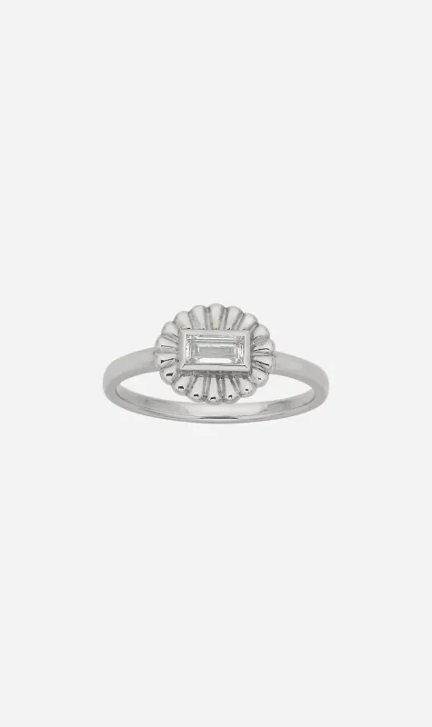 Zoe & Morgan | Odette Ring - Silver/Baguette White Topaz sold by Sister & Co