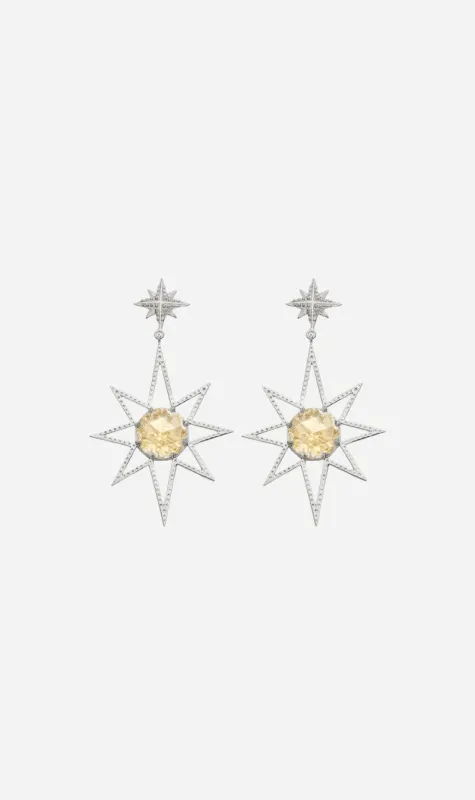 Zoe & Morgan | Sunburst Earrings - Silver/Lemon Quartz sold by Sister & Co
