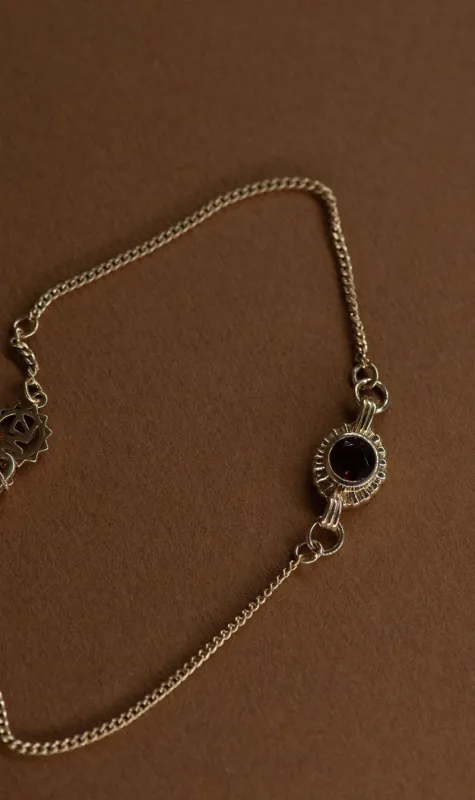 Zoe & Morgan | Odette Bracelet - Gold/Round Garnet sold by Sister & Co