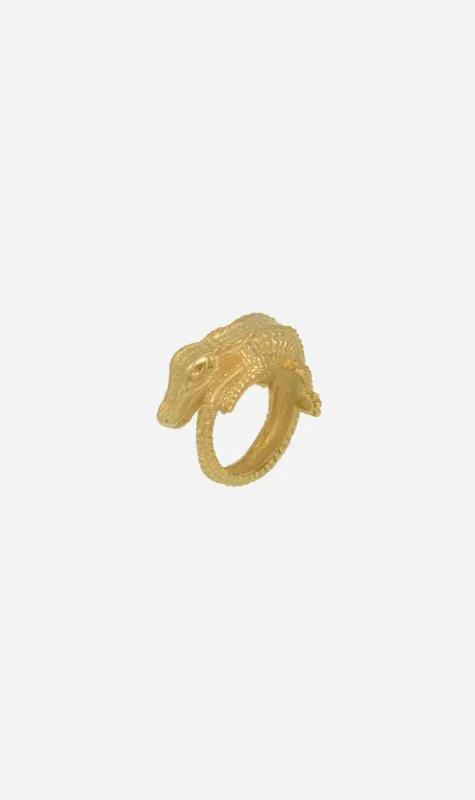 Zoe & Morgan | Crocodile Ring - Gold Vermeil sold by Sisters & Co