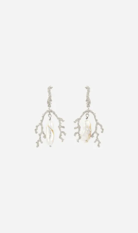Zoe & Morgan | Mutiara Earrings - Silver/Keshi Pearl sold by Sister & Co