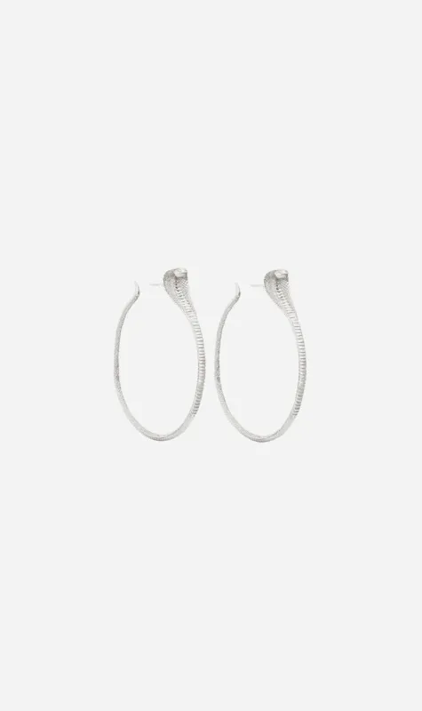 Zoe & Morgan  | Snake Hoops - Silver sold by Sister & Co