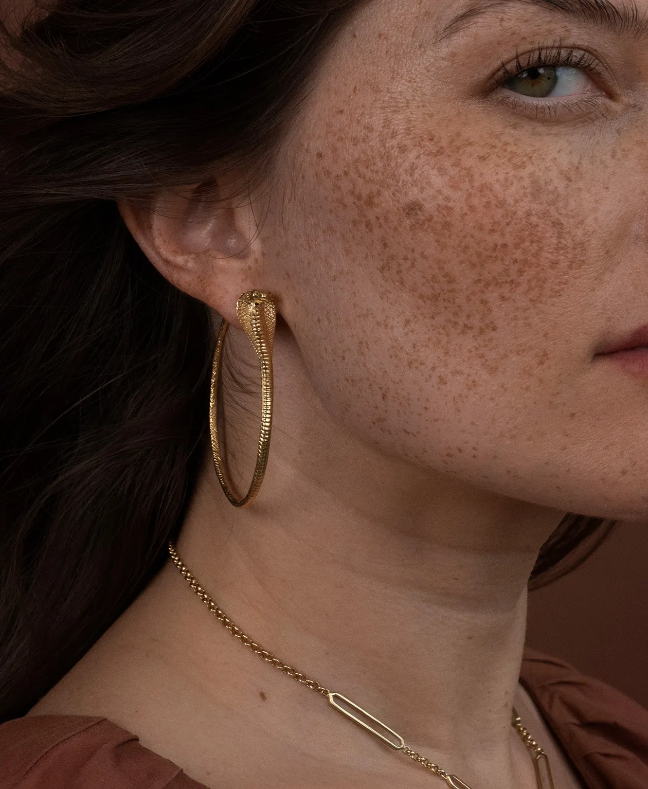 Zoe & Morgan | Snake Hoops - Gold sold by Sisters & Co product image thumbnail 2