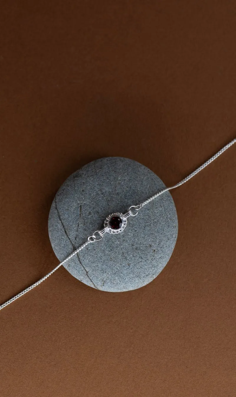 Zoe & Morgan | Odette Bracelet - Silver/Round Garnet sold by Sisters & Co