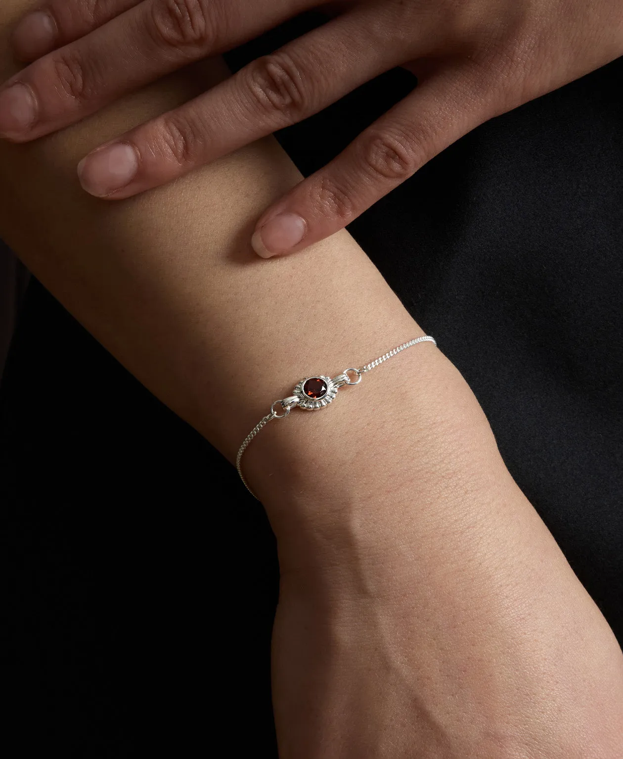 Zoe & Morgan | Odette Bracelet - Silver/Round Garnet sold by Sisters & Co product image thumbnail 2