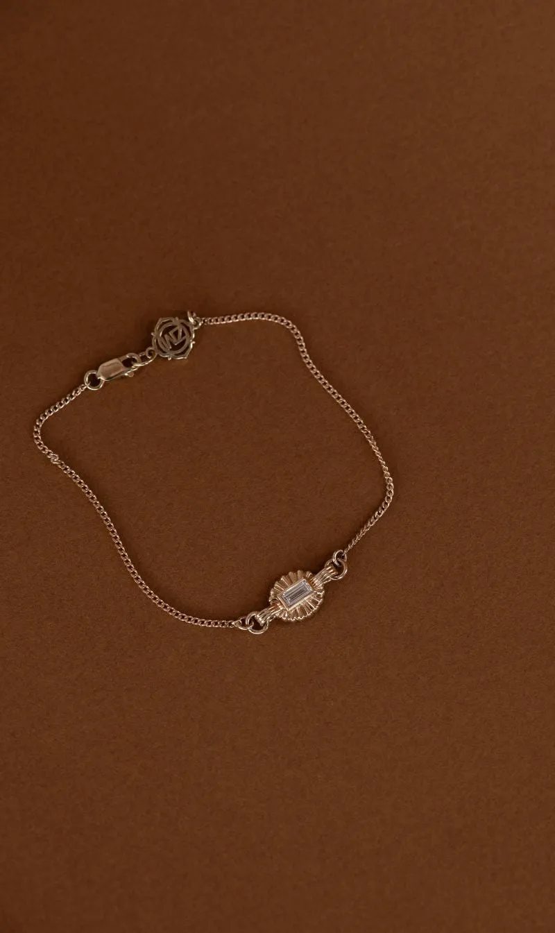 Zoe & Morgan | Odette Bracelet - Gold Baguette\White Topaz sold by Sisters & Co