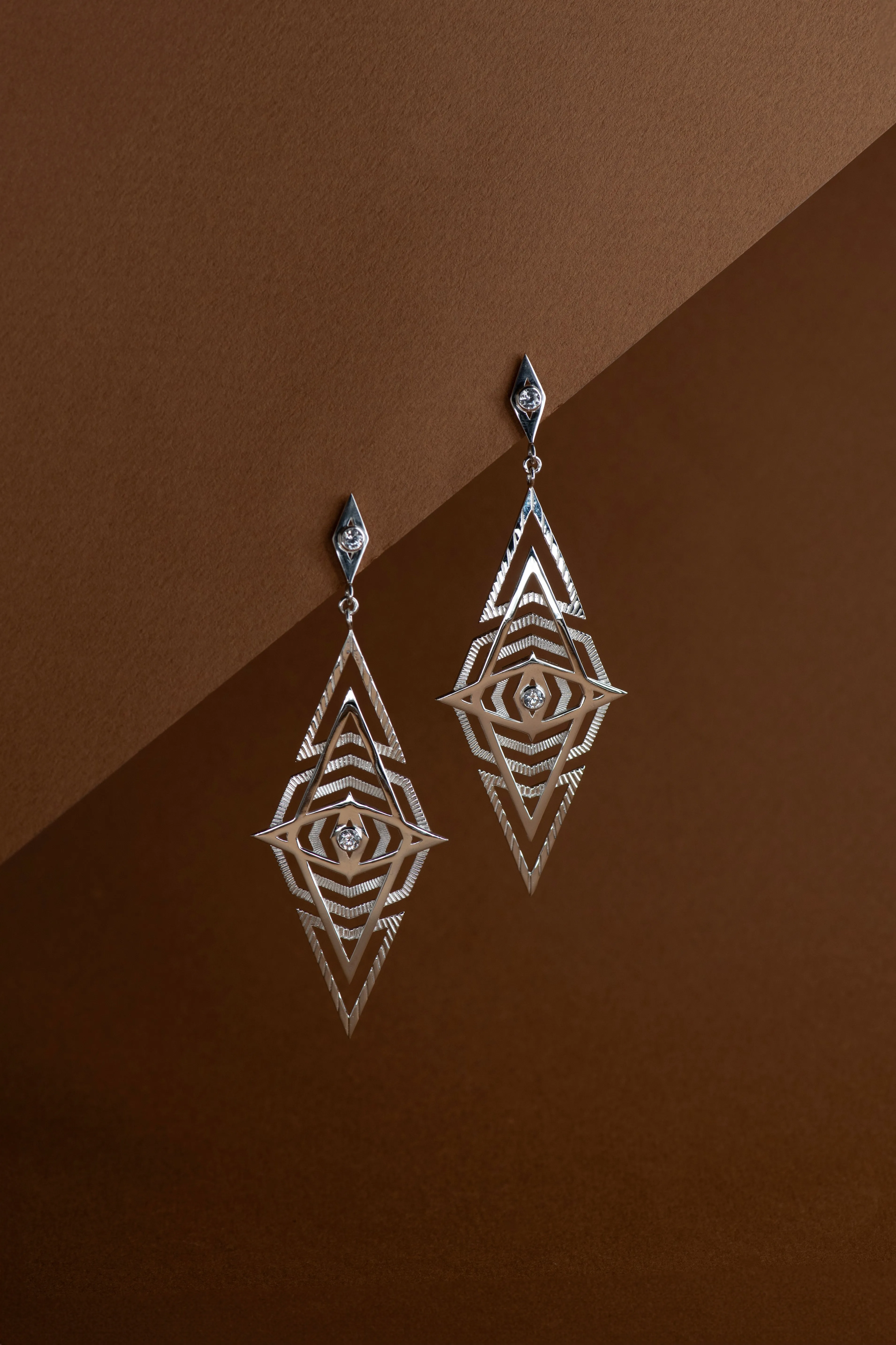 Zoe & Morgan | Volcano Earrings - Silver/White Topaz sold by Sisters & Co product image thumbnail 3