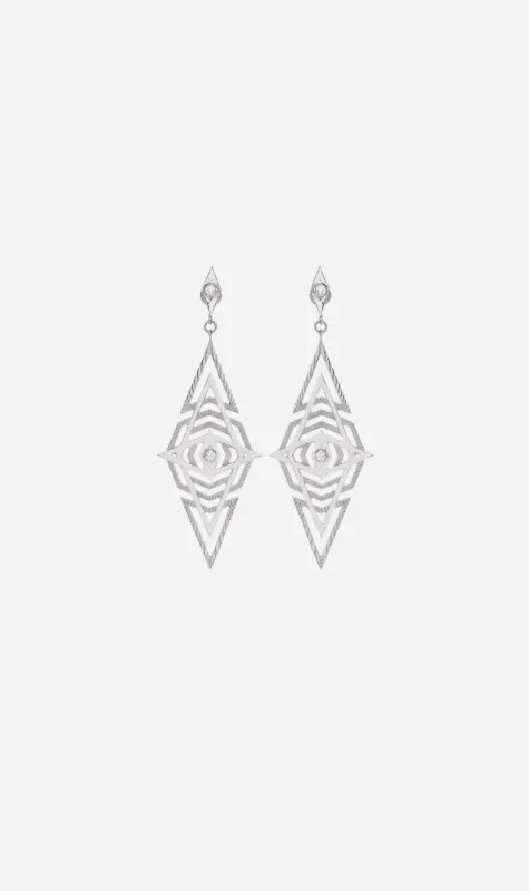 Zoe & Morgan | Volcano Earrings - Silver/White Topaz sold by Sister & Co