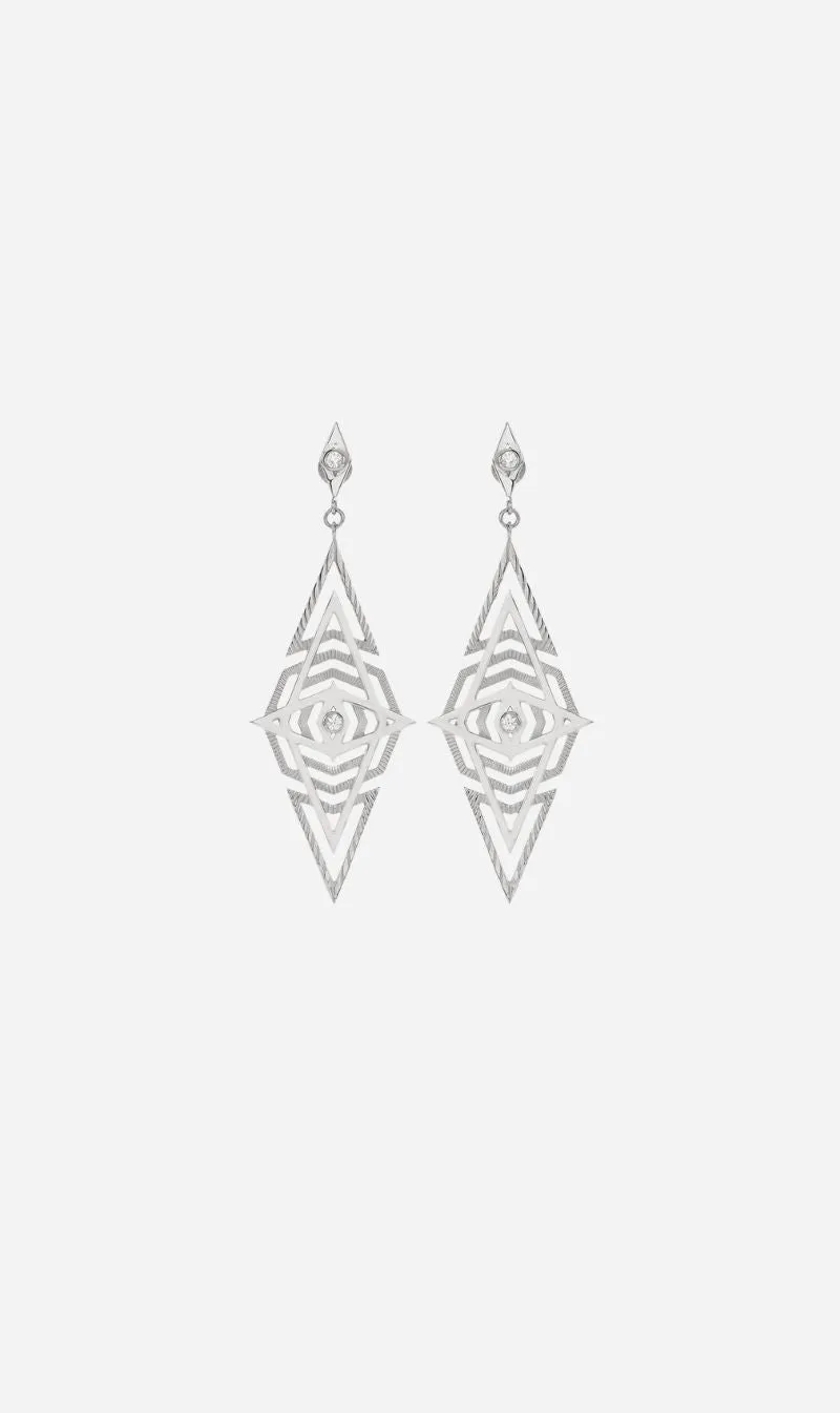 Zoe & Morgan | Volcano Earrings - Silver/White Topaz sold by Sisters & Co