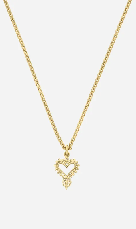 Zoe & Morgan | Mini Gypsy Heart Necklace - Gold sold by Sister & Co