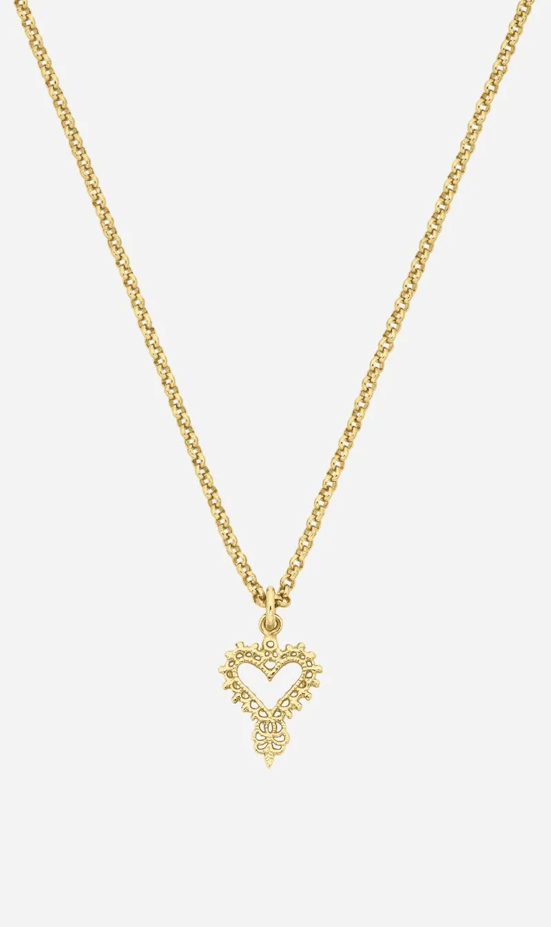 Zoe & Morgan | Mini Gypsy Heart Necklace - Gold sold by Sisters & Co