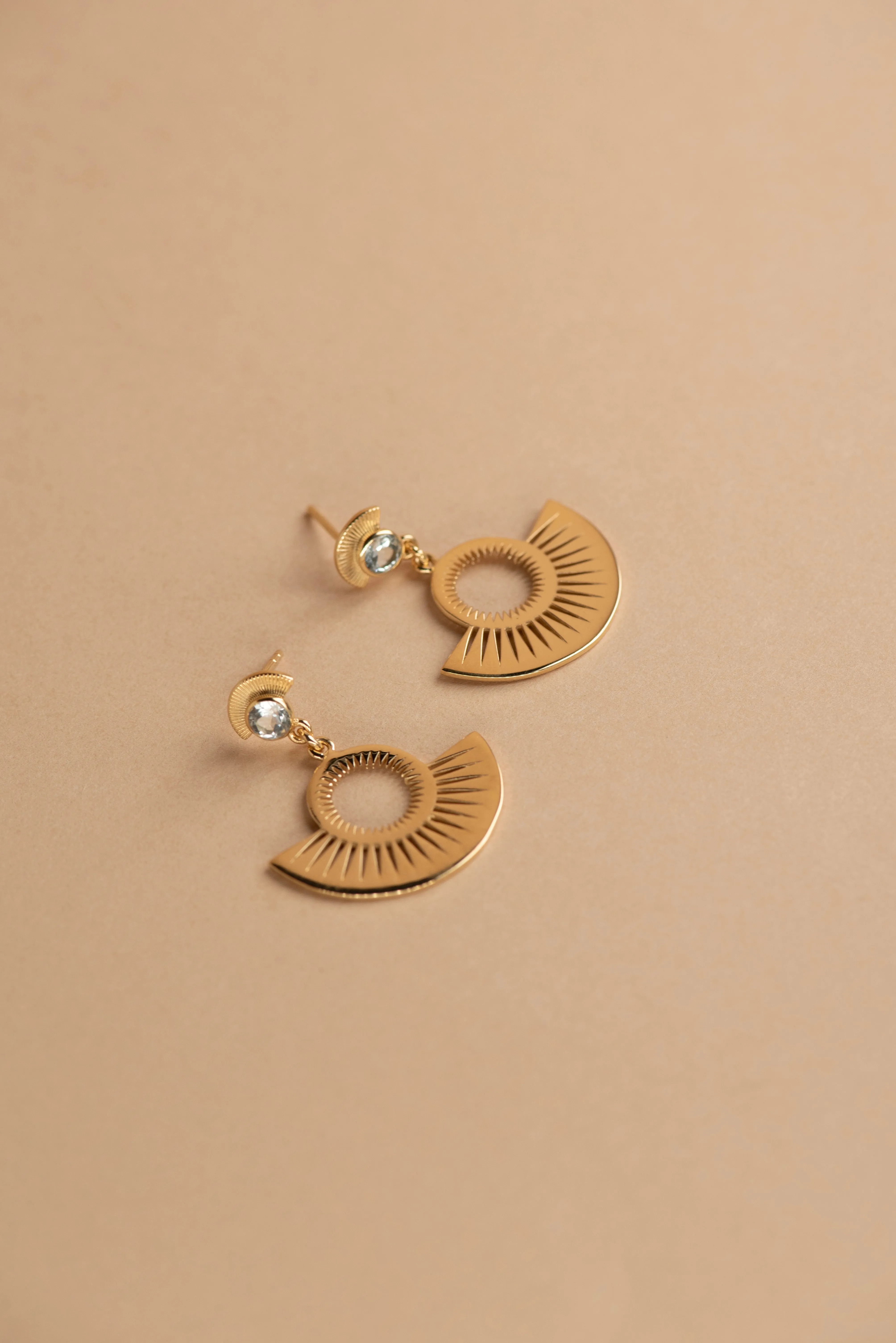 Zoe & Morgan | Pocket Full Of Sunshine Earrings - Gold/White Topaz sold by Sisters & Co product image thumbnail 3