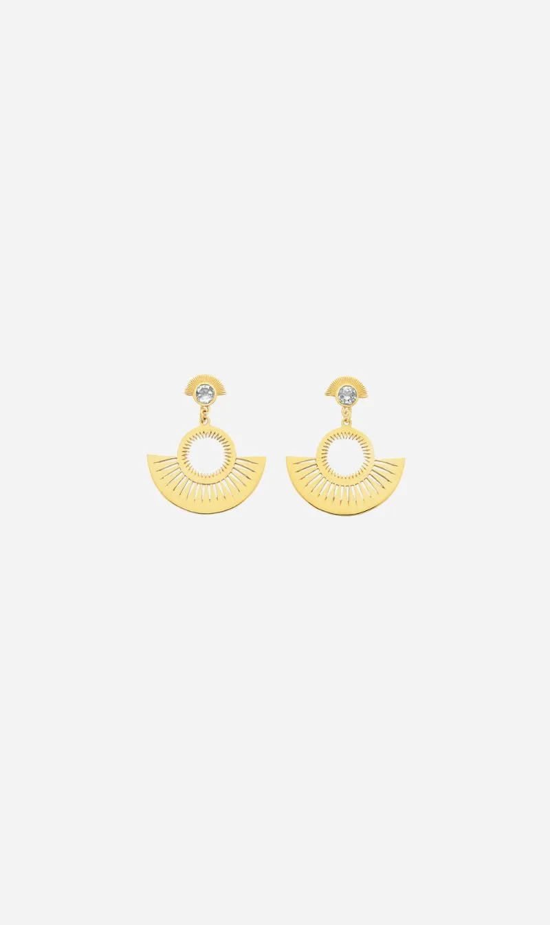 Zoe & Morgan | Pocket Full Of Sunshine Earrings - Gold/White Topaz sold by Sisters & Co