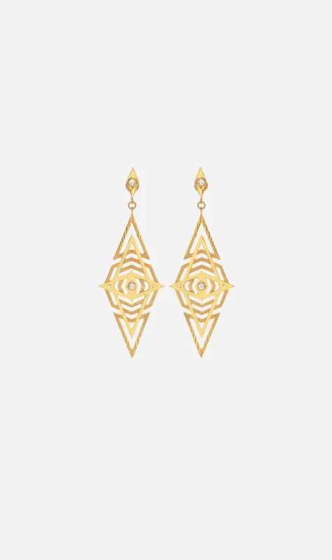 Zoe & Morgan  | Volcano Earrings - Gold/White Topaz sold by Sister & Co