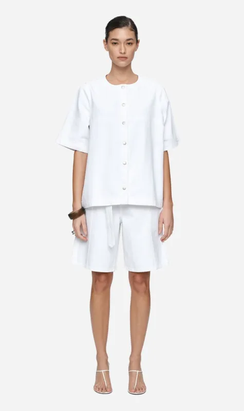 Marle | Short Sleeve Seam Shirt - Blanc sold by Sisters & Co