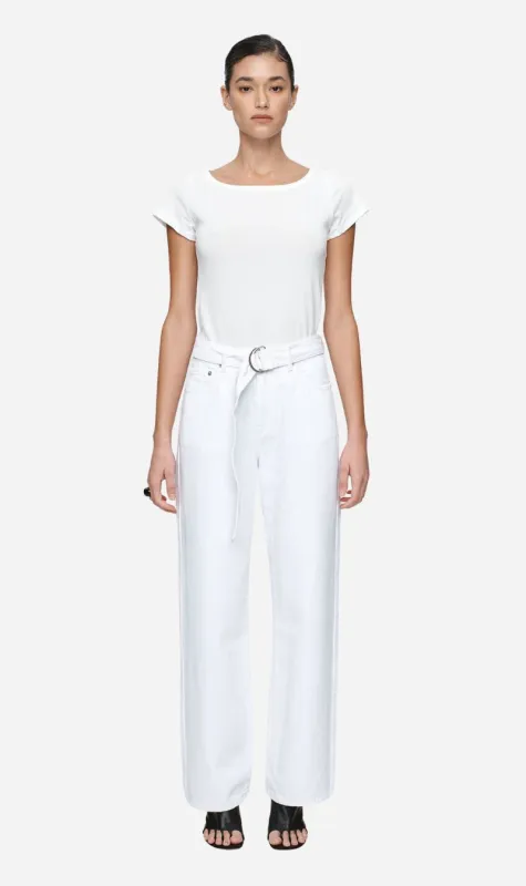 Marle | Belted Wide Leg Jean - Blanc sold by Sister & Co