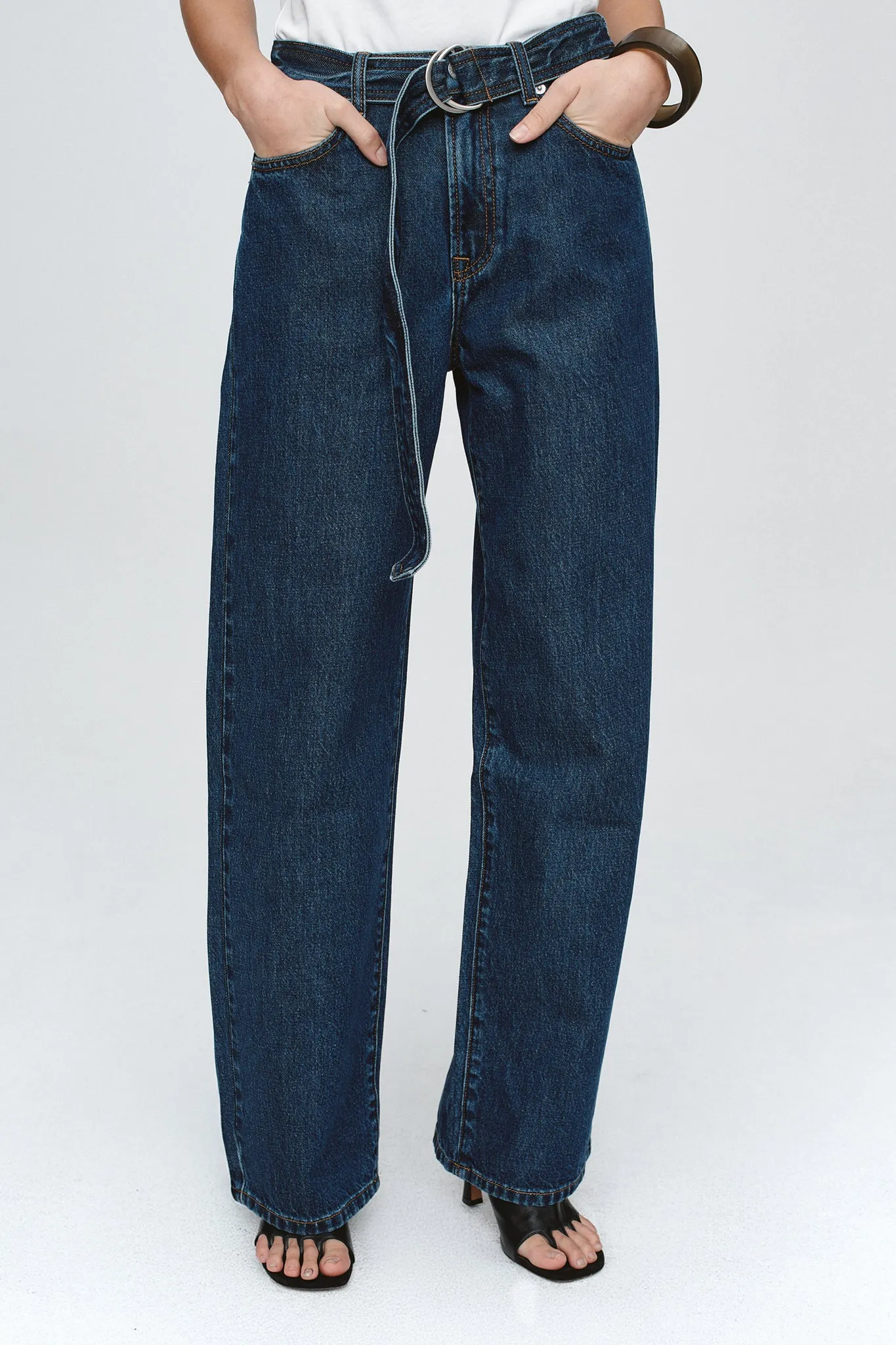 Marle | Belted Wide Leg Jean - Classic Blue sold by Sisters & Co product image thumbnail 2
