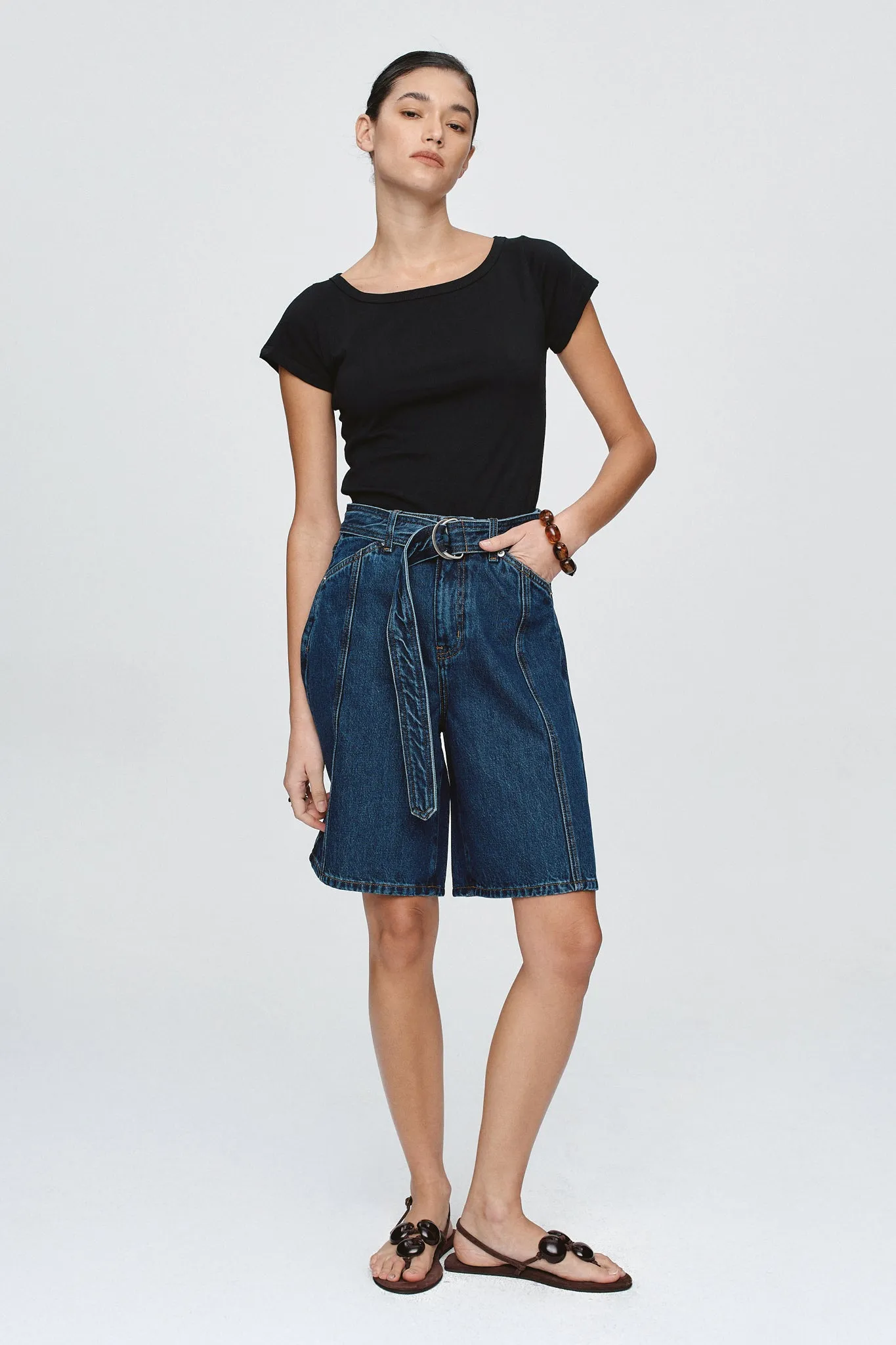 Marle | Belted Jean Short - Classic Blue sold by Sisters & Co product image thumbnail 2