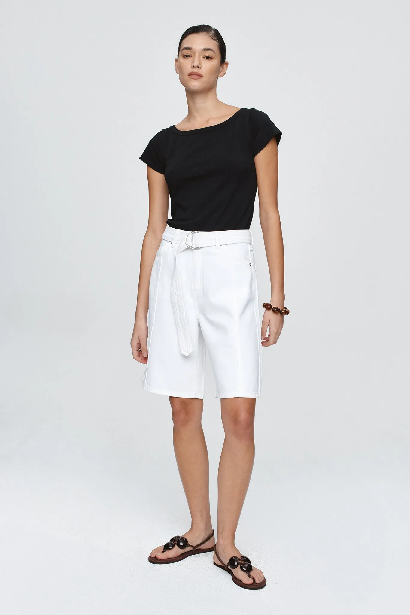 Marle | Belted Jean Short - Blanc sold by Sisters & Co product image thumbnail 4
