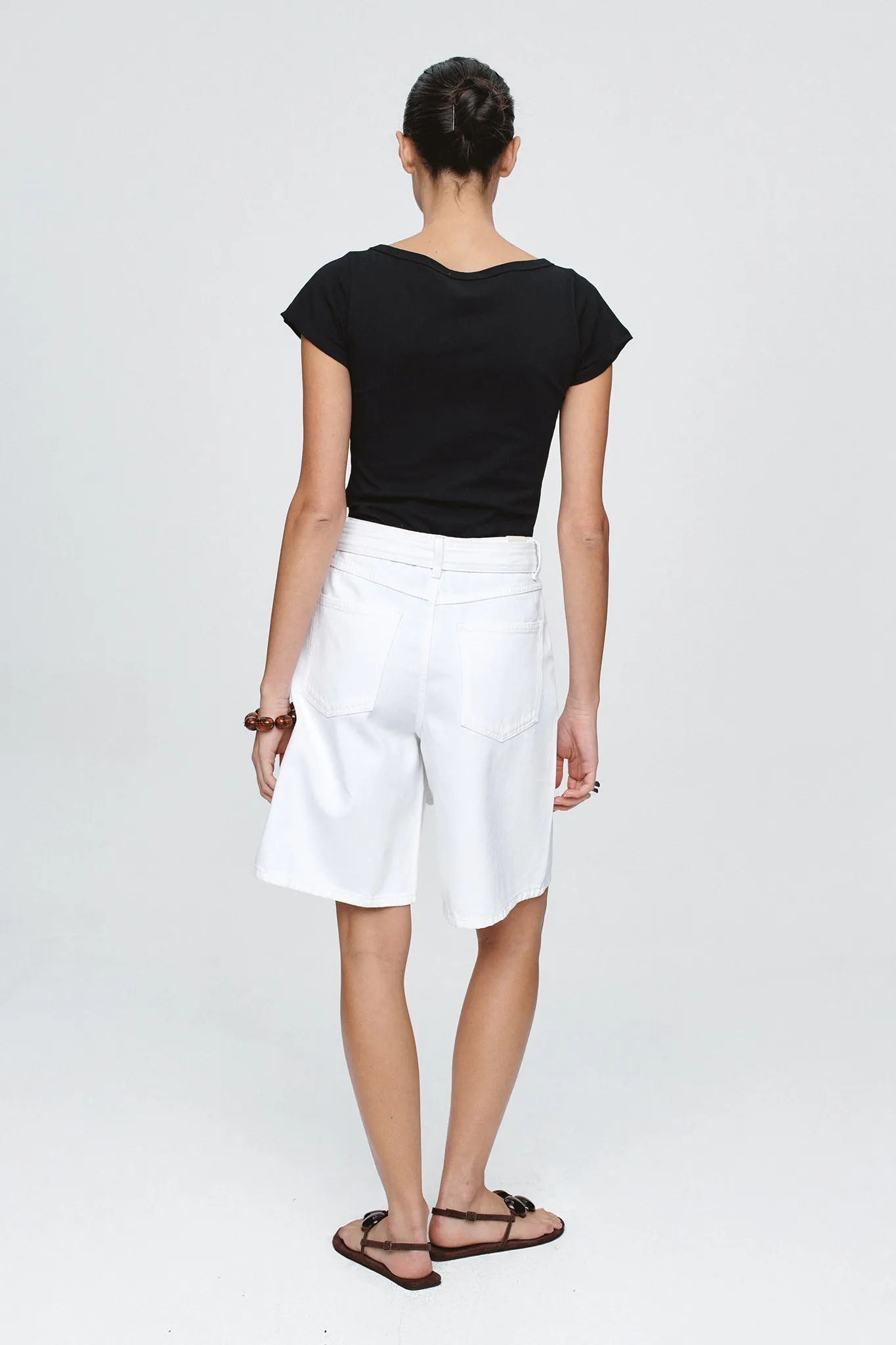 Marle | Belted Jean Short - Blanc sold by Sisters & Co product image thumbnail 5