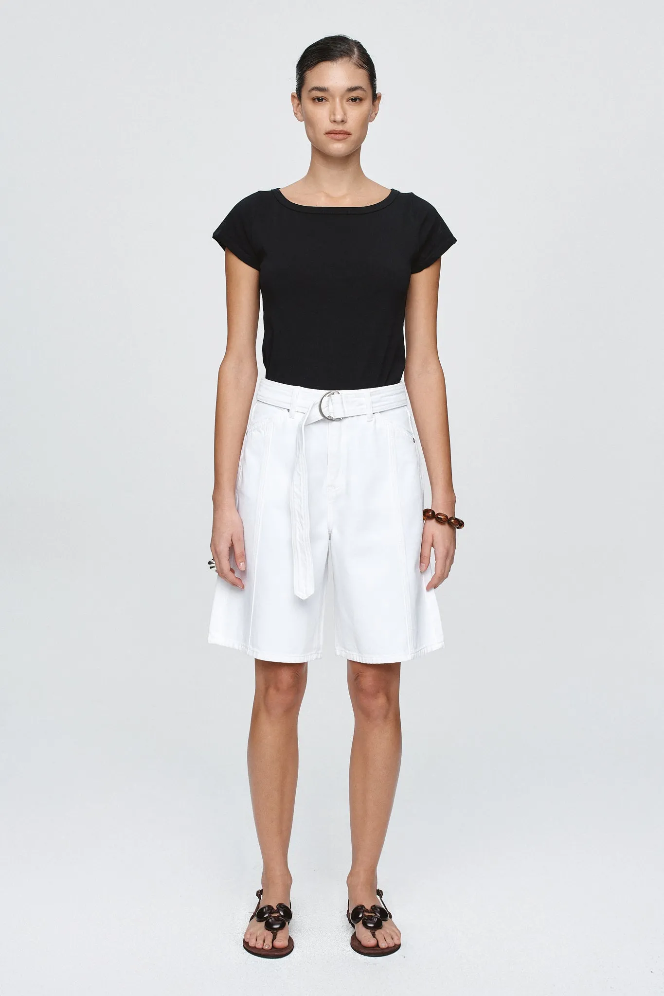 Marle | Belted Jean Short - Blanc sold by Sisters & Co product image thumbnail 2