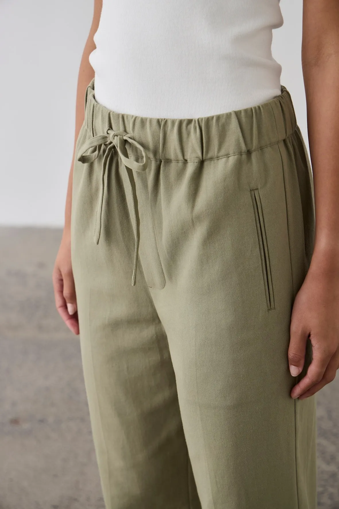 Laing | Cropped Wide Leg Pant - Washed Olive sold by Sisters & Co product image thumbnail 3