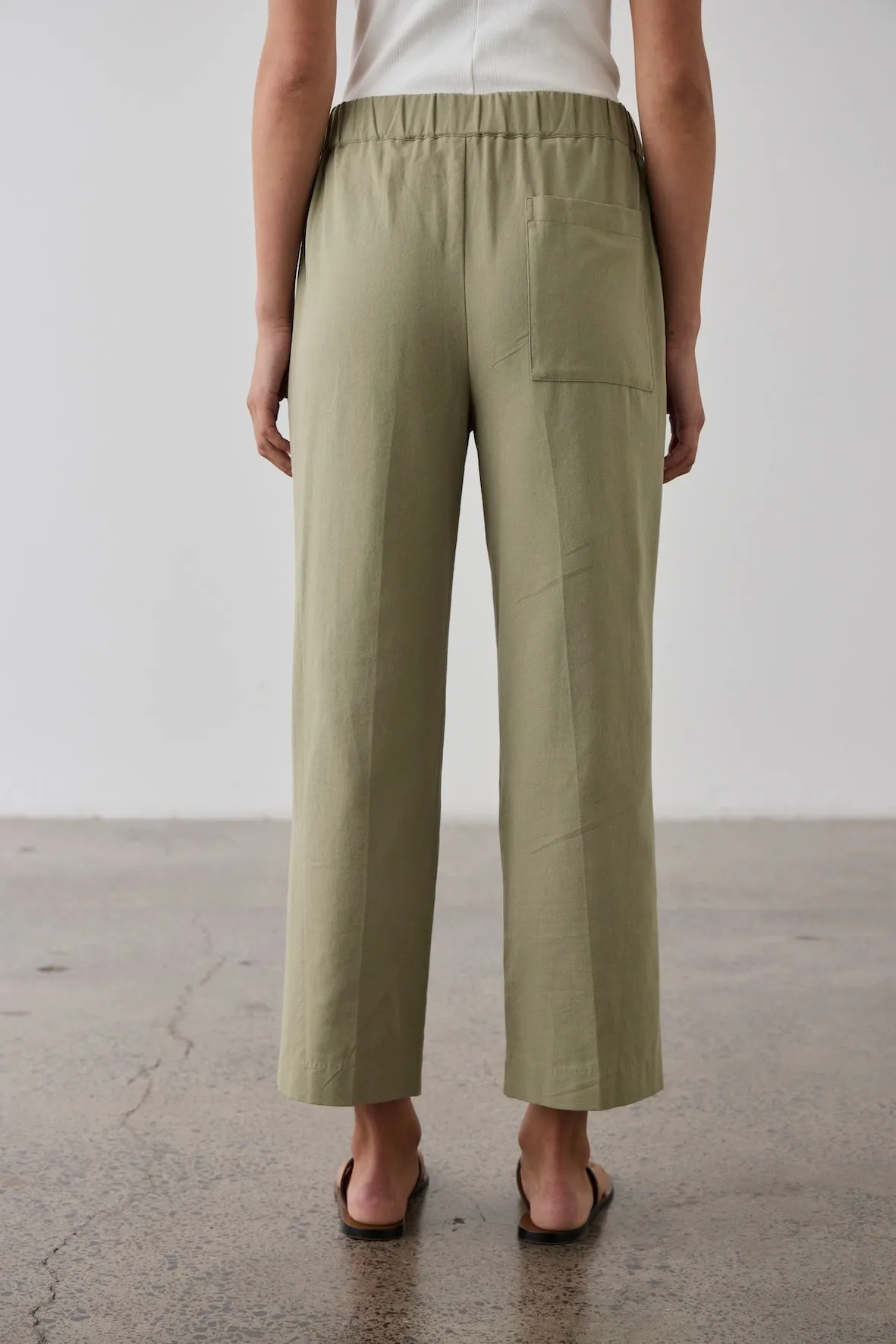 Laing | Cropped Wide Leg Pant - Washed Olive sold by Sisters & Co product image thumbnail 4