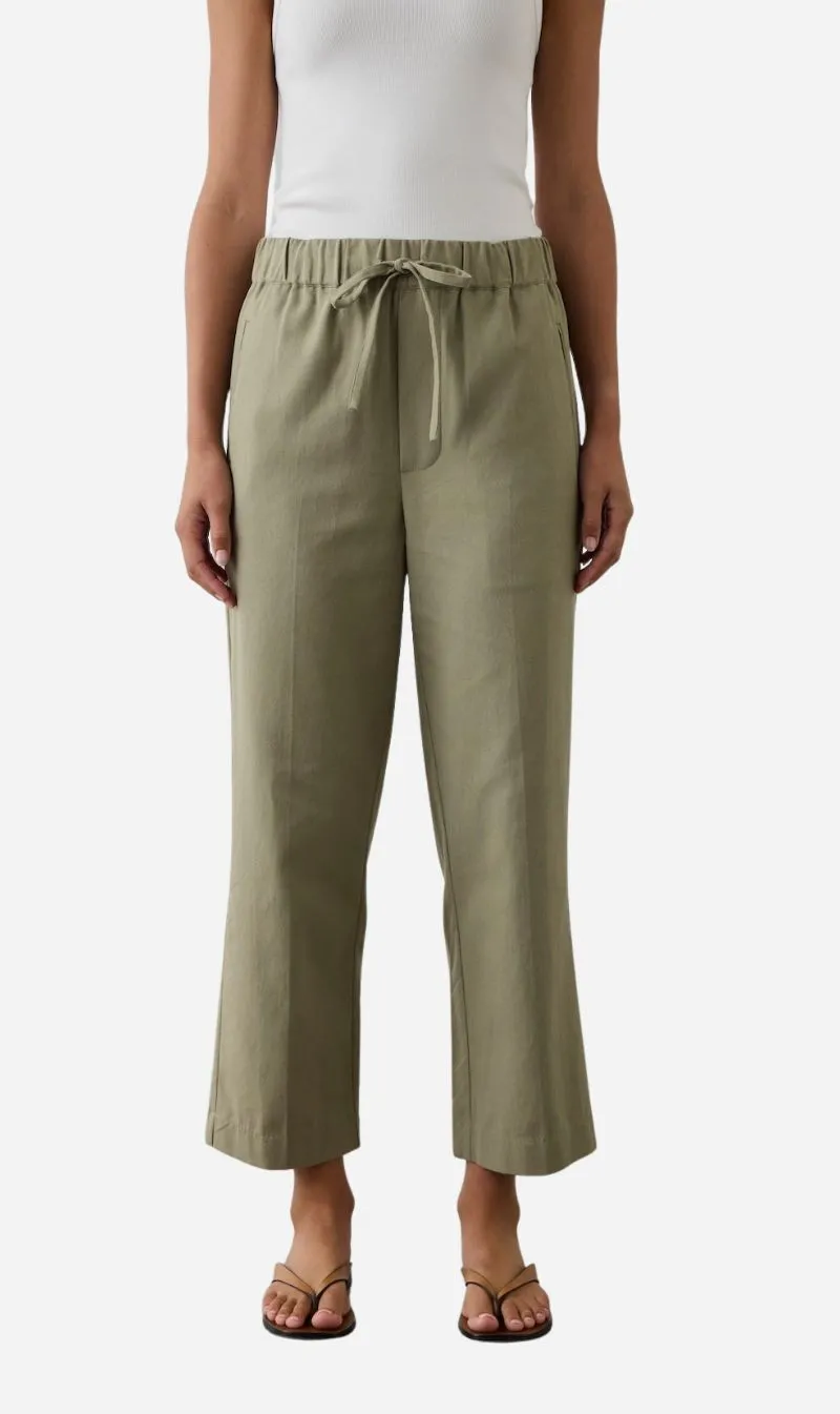 Laing | Cropped Wide Leg Pant - Washed Olive sold by Sisters & Co