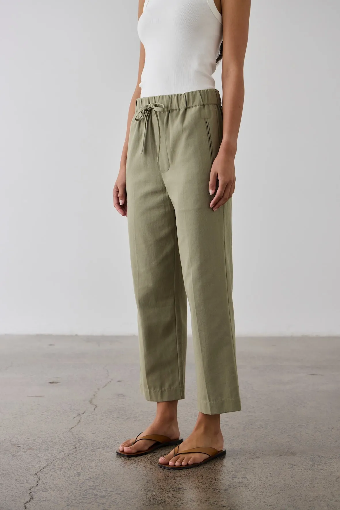 Laing | Cropped Wide Leg Pant - Washed Olive sold by Sisters & Co product image thumbnail 2