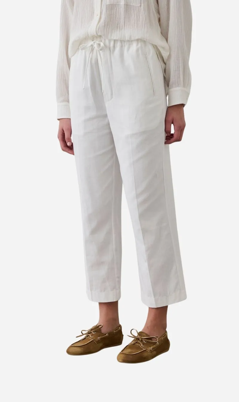 Laing | Cropped Wide Leg Pant - White sold by Sisters & Co